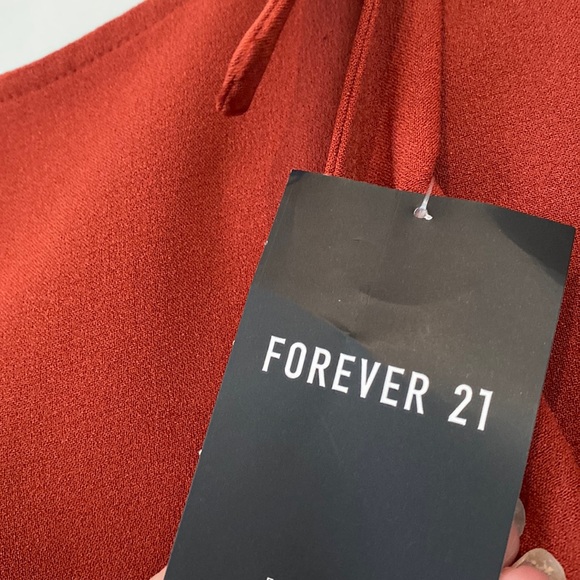 Forever 21 Red Orange Shortalls Romper (w/tag) - Picture 6 of 8